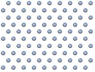 White background with a regular pattern of blue bubbles. Bubble shapes are patterned from bubbles, the background is seamless.