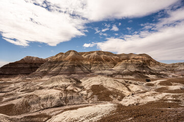Fototapeta na wymiar Badlands Formations On Blue Mesa Trail