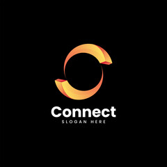 Vector Logo Illustration Abstract Gradient Colorful Style.