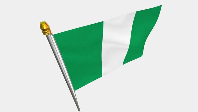 A_loop_video_of_the_Nigeria_flag_swaying_in_the_wind_from_a_diagonally_upper_left_perspective.