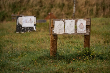 Shooting training camp with target in the forest