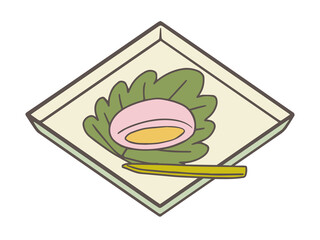 かしわ餅のイラスト