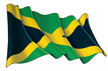 Waving Flag of Jamaica