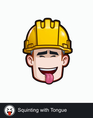 Construction Worker - Expressions - Affection - Squinting with Tongue
