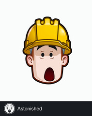 Construction Worker - Expressions - Concerned - Astonished