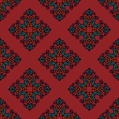 Vector ornamental seamless pattern. Background and wallpaper in ethnic style. Vector illustration can be used for backgrounds, motifs, textile, wallpapers, fabrics, gift wrapping, templates.