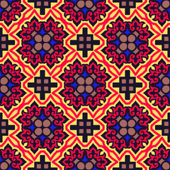 Vector ornamental seamless pattern. Background and wallpaper in ethnic style. Vector illustration can be used for backgrounds, motifs, textile, wallpapers, fabrics, gift wrapping, templates.