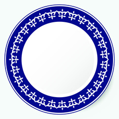 Round Frame, workpiece for your design. Ornamental elements and motifs of Kazakh, Kyrgyz, Uzbek, national Asian decor for plate, textile and print design. Circle frame. Vector. 