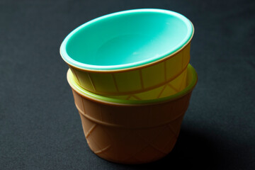 green plastic cup