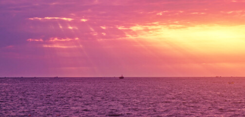 Fototapeta premium Little Fisherman's boat in a sea