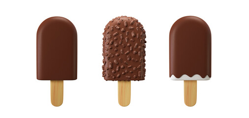 3d ice cream popsicle set