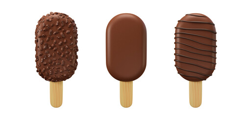 3d ice cream popsicle set