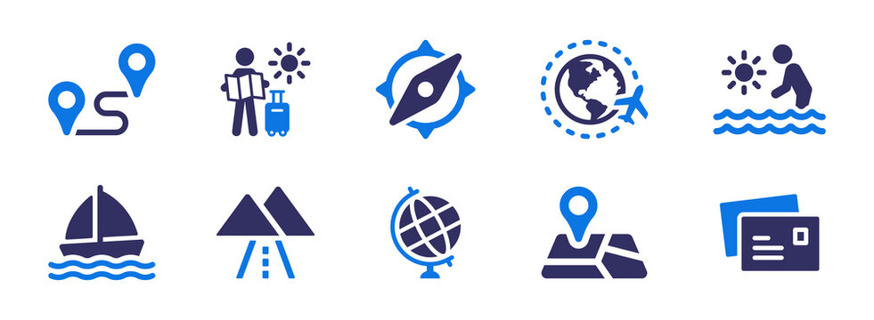 Travel icon set. Tour tourism symbol vector illustration.