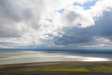 Blondulon lake view, Highlands of Iceland landscape