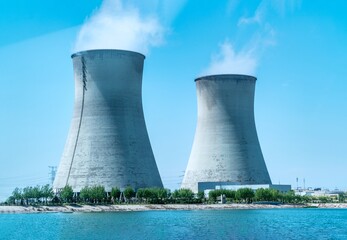 Chimney of power plant or power plant