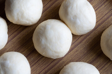 dumplings on a wooden board