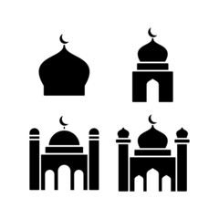 Mosque Icon Logo Design Vector Template Illustration