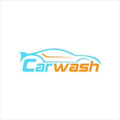 Abstract Sport Car Silhouette for Car Wash Service Logo