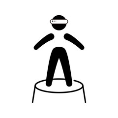 Minimal Metaverse icon Design. Person Enjoying an Experiences of Metaverse Virtual World