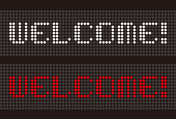 Fototapeta premium WELCOME led uppercase English alphabet, vector illustration