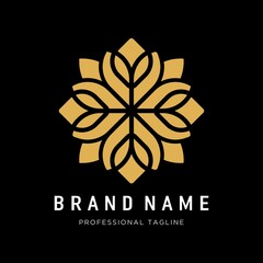 Flower ornament logo design template Premium Vector