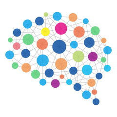 Artificial intelligence concept, Neuron and polygon, vector illustration