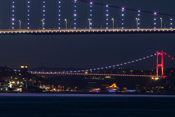 Fototapeta na wymiar Fatih Sultan Mehmet Bridge Drone Photo, Beykoz Istanbul Turkey