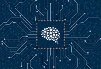 human brain and artificial intelligence concept