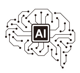 circuit board in the Cyborg brain, Artificial intelligence of digital human. vector illustration - obrazy, fototapety, plakaty