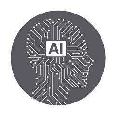 circuit board in the Cyborg head, Artificial intelligence of digital human. vector illustration