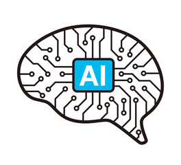 circuit board in the Cyborg brain, Artificial intelligence of digital human. vector illustration