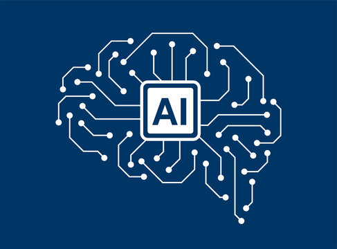 circuit board in the Cyborg brain, Artificial intelligence of digital human. vector illustration