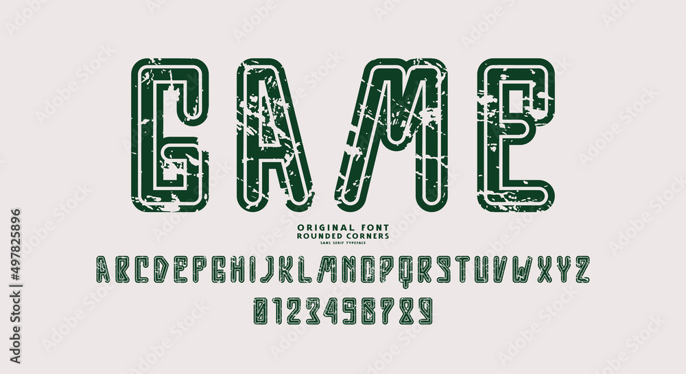 Poster sans serif font with rounded corners and contour