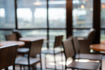 Blur background. Coffee shop blur background with bokeh image .