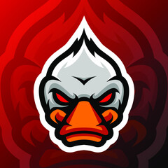 vector graphics illustration of a duck in esport style. perfect for shop or product logo