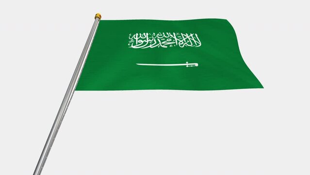 A_loop_video_of_the_Saudi_Arabia_flag_swaying_in_the_wind_from_below.
