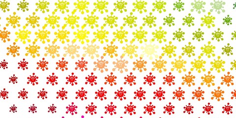 Light Multicolor vector pattern with coronavirus elements.