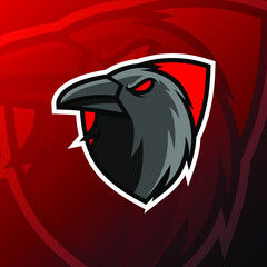 vector graphics illustration of a crow bird in esport logo style. perfect for game team or product logo © YusufMC