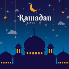 Ramadan kareem greeting vector design, ramadan kareem background illustration, Marhaban ya Ramadan Vector