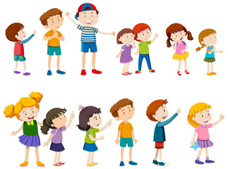 Many children with happy face