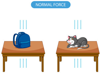 Normal force with object on the table