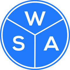 WSA letter logo design on white background. WSA  creative circle letter logo concept. WSA letter design.