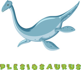 Dinosaur wordcard for plesiosaurus