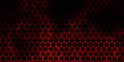 Dark Red vector backdrop with lines, triangles.