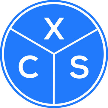 XCS letter logo design on black background. XCS creative  initials letter logo concept. XCS letter design.