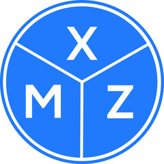 XMZ letter logo design on black background. XMZ  creative initials letter logo concept. XMZ letter design.