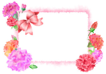 Carnation Watercolor Illustration Flower and Mother's Day Background