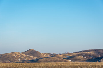 Hills in spring in Russia.