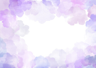 Watercolor provence Background. Pink and blue Backdrop. White leaves