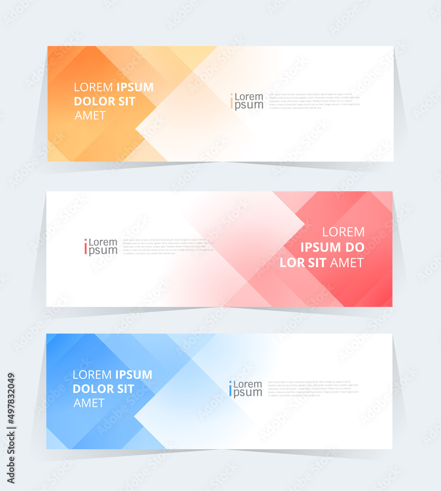 Sticker geometric banner design with vector presentation template.